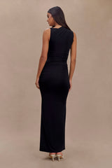 Kaia Slinky Cut Out Maxi Elbise - Siyah