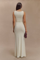 Tarna Kolsuz Slinky Maxi Elbise - Bone