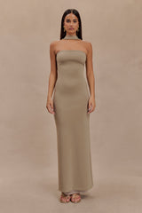 Velma Halter Yaka Uzun Elbise - Mantar