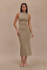 Taylor Draped Stretch Crepe Midi Elbise - Mantar