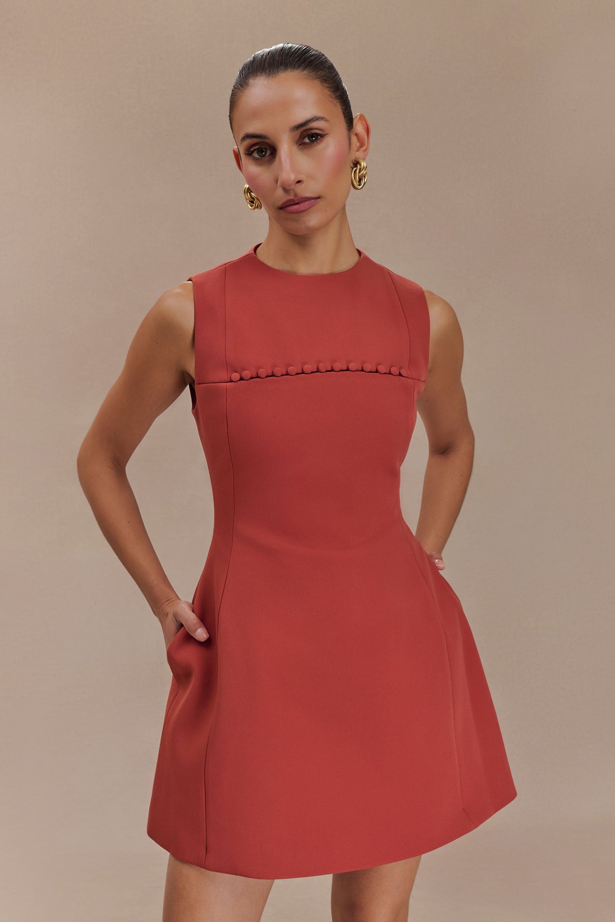 Winona Kesimli Mini Elbise - Chilli