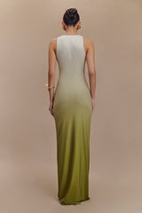 Stella Draped Slinky Maxi Elbise - Ombre Vintage Olive