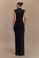 Massie Slinky Ve File Uzun Elbise - Siyah