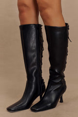 Nevaeh Bağcıklı Botlar - Siyah