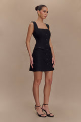 Desire Boucle Mini Elbise - Siyah