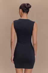 Tatianna Dantelli Modal Mini Elbise - Siyah