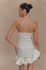 Alba Bubble Mini Elbise - Beyaz