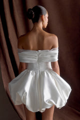 Lauretta Omuz Açık Mini Elbise - Beyaz