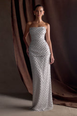 Zuri El Yapımı Boncuklu Peplum Korse - Gümüş