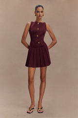 Mackenzie Kolsuz Pileli Mini Elbise - Maun