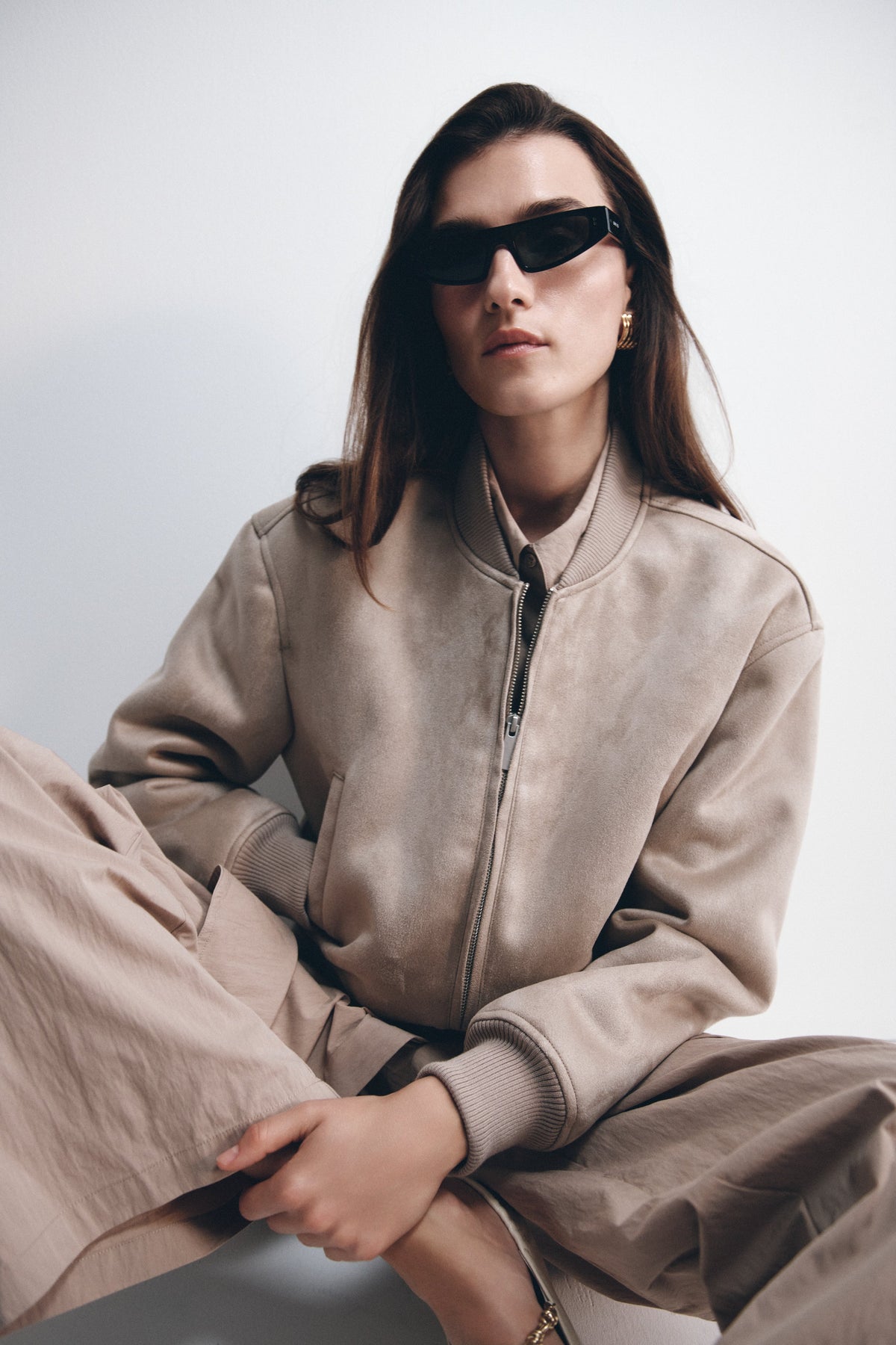 Rudy Süet Bomber Ceket - Kum Rengi