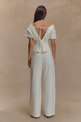 Rayne Geniş Paça Kot Pantolon - Beyaz