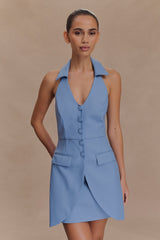 Ruth Pamuklu Askılı Mini Elbise - Okyanus Mavisi