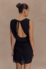 Oria Şifon Mini Elbise - Siyah