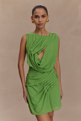 Oria Şifon Mini Elbise - Yeşil
