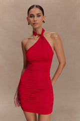 Mariposa Slinky Halter Mini Elbise - Kırmızı