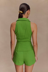 Scout Kolsuz Keten Gömlek - Yeşil