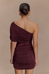 Dallas Tek Omuzlu File Mini Elbise - Maun