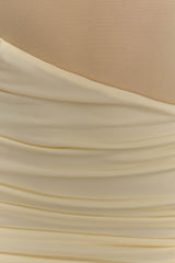 Dallas Tek Omuzlu File Mini Elbise - Limon