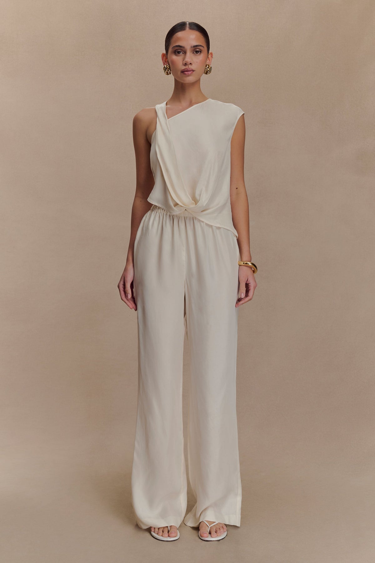 Violeta Düz Paça Pantolon - Fildişi