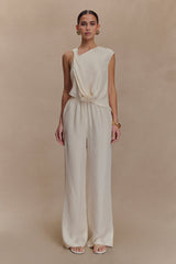 Violeta Düz Paça Pantolon - Fildişi