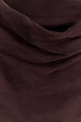 Bexley Drapeli Mini Elbise - Koyu Çikolata