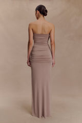Mirren Straplez Slinky Maxi Elbise - Bronz
