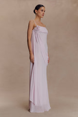 Leena Şifon Uzun Elbise - Açık Leylak