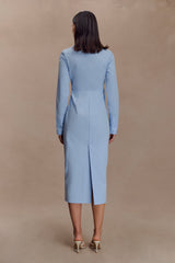 Mikaila Asimetrik Gömlek Elbise - Mavi