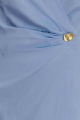 Mikaila Asimetrik Gömlek Elbise - Mavi