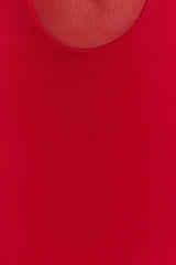 Marlon Krep Ve File Uzun Elbise - Kiraz Kırmızısı