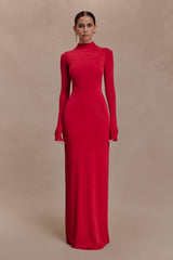 Kiyah Slinky Cut Out Maxi Elbise - Kırmızı