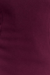 Cary Katlanmış Askısız Krep Midi Elbise - Şarap