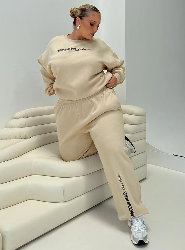 Prenses Polly Yuvarlak Yaka Sweatshirt Blok / El Yazısı Taş Eğrisi