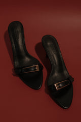 Marieanne Tokalı Yüksek Topuklu Ayakkabı - Siyah