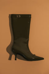 Astra Patent Suni Deri Tokalı Bot - Haki