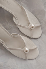 Reena İnci Örgü Terlik - Fildişi