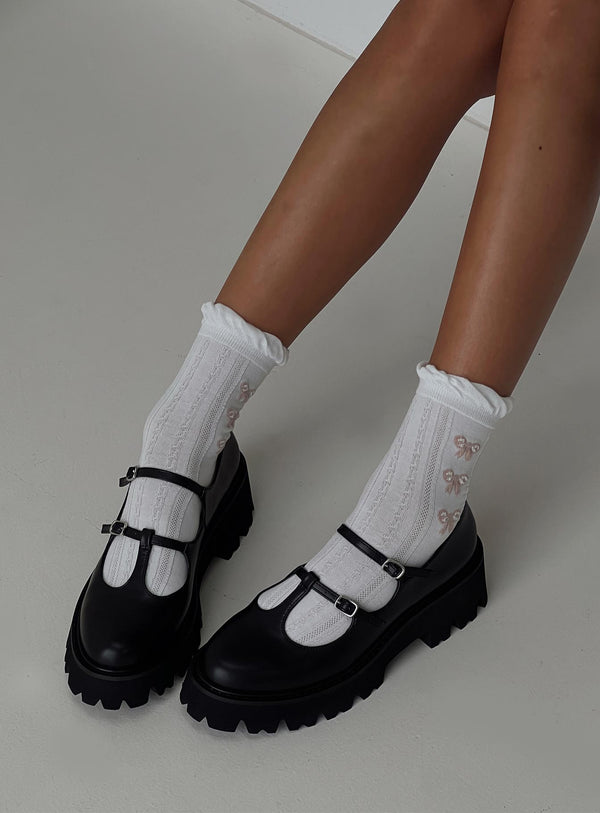 Fossa Mary Jane Flats Siyah