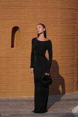 Vienna Slinky Cut Out Maxi Elbise - Siyah