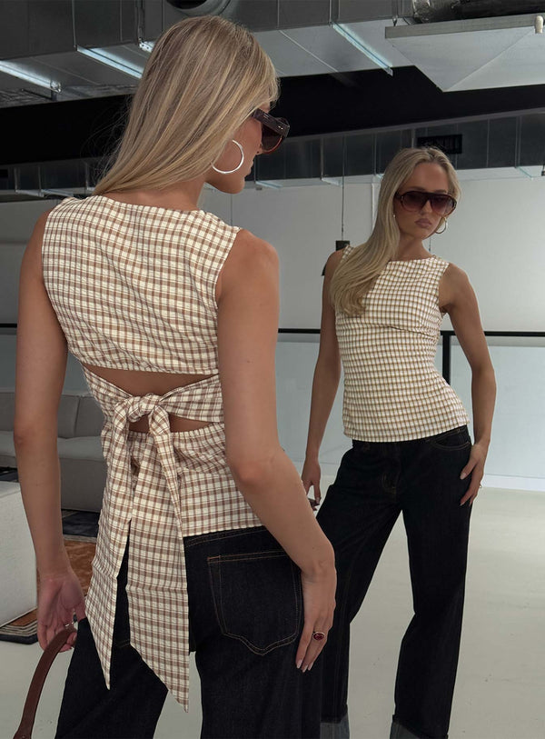 Michaud Üst Kahverengi Gingham