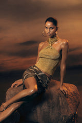 Nikki Lurex Donanımlı Üst - Altın